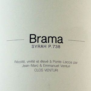Clos Venturi cuve Brama Syrah rouge 2021 