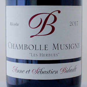 Chambolles Musigny 2017 Les Herbues Domaine Bidault  