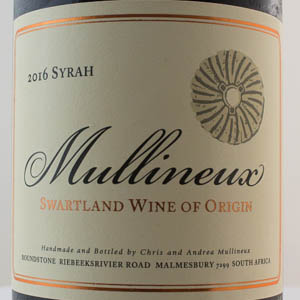 Mullineux Swartland Wine Afrique du Sud Syrah 2016