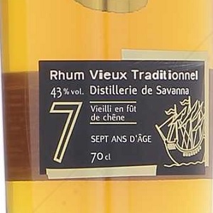 Rhum de mélasse La Reunion Savanna 7 ans Traditionnel 43%  