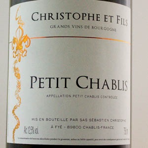 Petit Chablis Domaine Christophe et Fils 2022