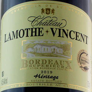 Bordeaux Supérieur Heritage Château Lamothe Vincent 2019 Rouge