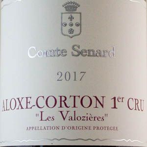 Aloxe Corton 1er Cru Valozières Domaine Comte Senard 2017