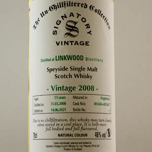 Whisky Linkwood 13 ans 2008 Signatory Vintage 46°